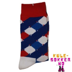 Rutete sokker Rød Hvit Blå